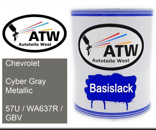 Chevrolet, Cyber Gray Metallic, 57U / WA637R / GBV: 1L Lackdose, von ATW Autoteile West.